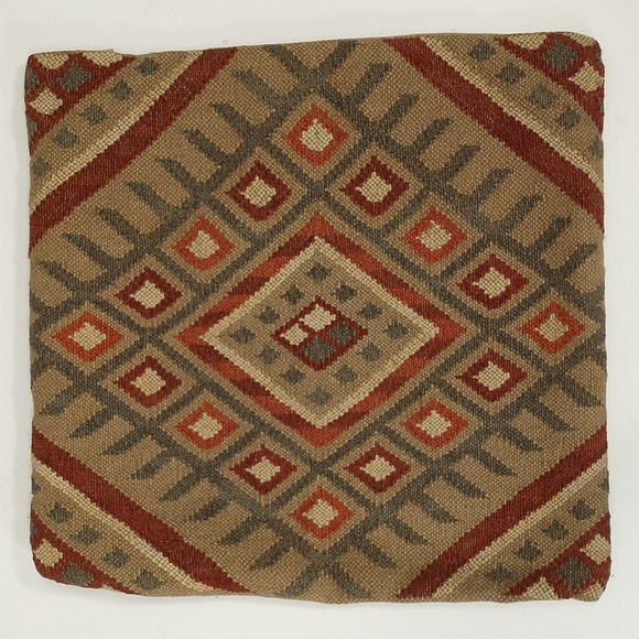 Four Carpet Woven Vintage Pillow Cases Coordinating Set Natural Fiber Zip Casing - Picture 6 of 16